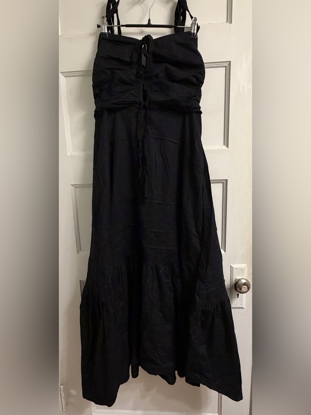 Free People Black Maxi Dress with Tie Bodice